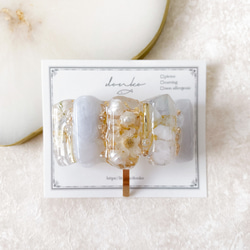 ハンドメイド レジン ヘアゴム ポニーフック 大人可愛い くすみミント