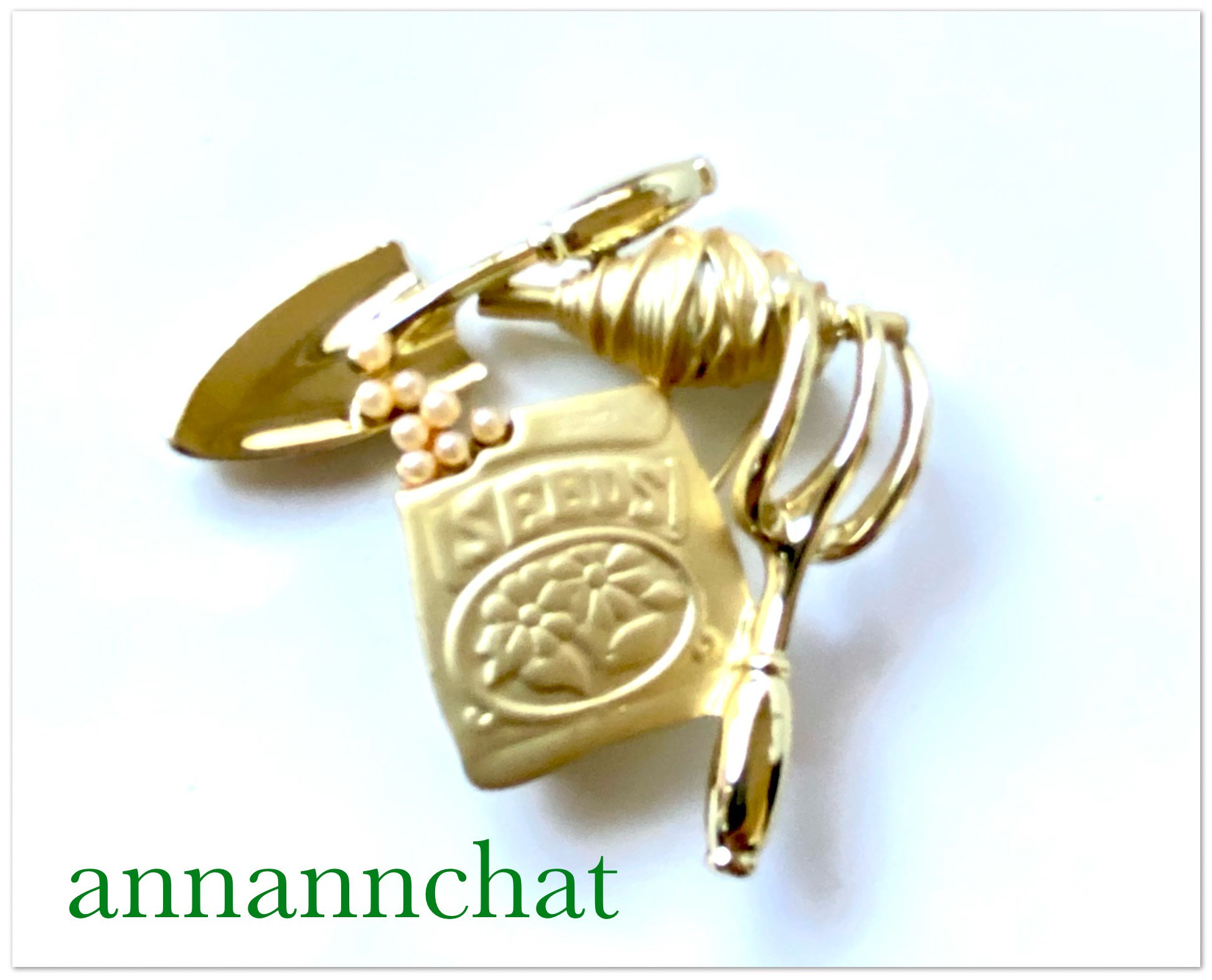 【ビンテージ　ガーデニング　園芸　種　ブローチ】母の日　畑　野菜　花