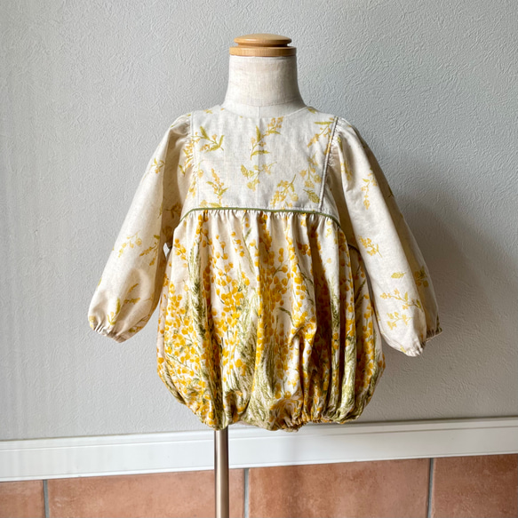 puffed sleeves romper／mOmen-t・mimosa／ロンパース／ミモザ 7枚目の画像