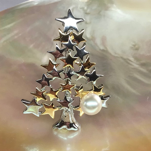 あこや真珠クリスマスツリーブローチ ブローチ Maruyama Pearl 通販