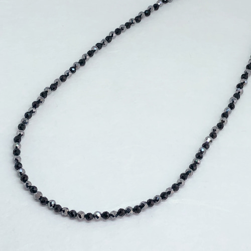 テラヘルツカット3mm＆オニキスカット3mmネックレス36cm ⭐️氷の上に