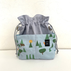 ぽかぽか様、専用。コーデュロイの巾着袋　（わたげ＊くすみグリーン) hanadonya_055-12063