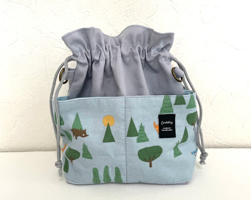 ぽかぽか様専用。コーデュロイの巾着袋 （わたげ＊ベージュ