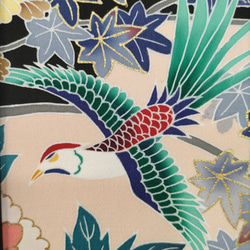 壁掛け　和風 かべ飾り　古布・鳳凰図　NO.57 4枚目の画像