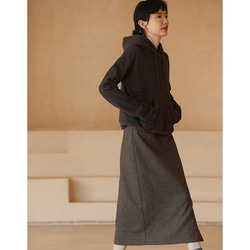 ウール混紡スカート　千鳥格子スカート　中厚ツイード生地　S-XL #025 10枚目の画像