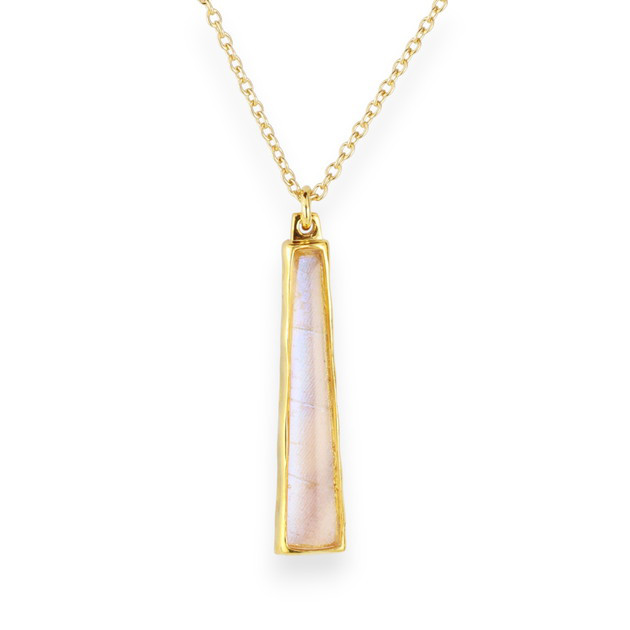 本物の蝶の羽　 スティック ネックレス　スルコウスキーモルフォ　[zps053g-sul]