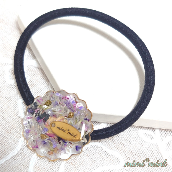 フラワーハンドメイドレジンヘアゴム77