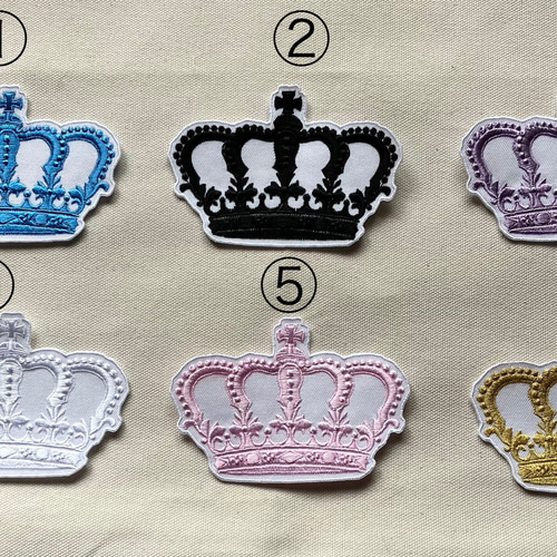 王冠 クラウン刺繍アイロンワッペン ワッペン・アップリケ