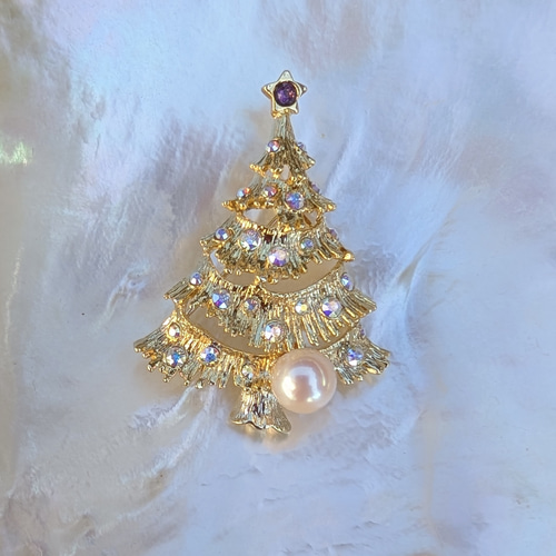 あこや真珠クリスマスツリーブローチ ブローチ Maruyama Pearl 通販