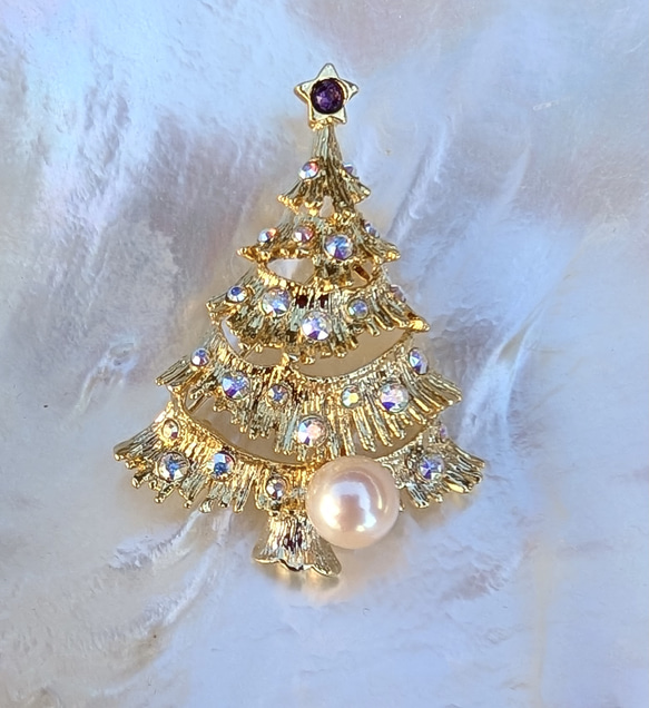 あこや真珠クリスマスツリーブローチ ブローチ Maruyama Pearl 通販