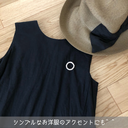 送料無料: サークルブローチ 紅白セット／シルキーパール 赤珊瑚 4枚目の画像