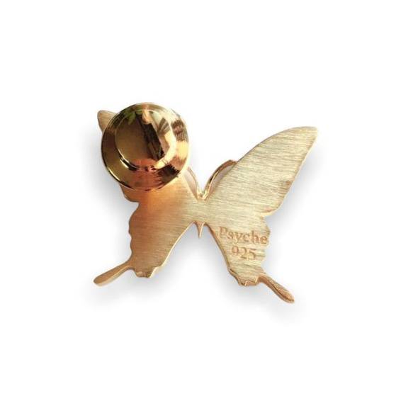 本物の蝶の羽　タスキアゲハ蝶デザイン バタフライラペルピン　タミラスムラサキシジミ　[zps076g-thamy] 3枚目の画像