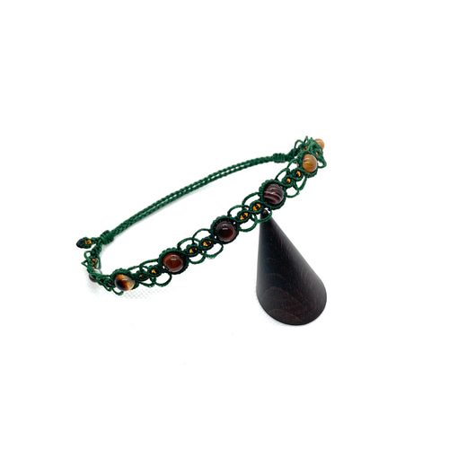 マクラメ編み 天然石 アンクレット マクラメ編み 2wayアクセサリー ブレスレット アンクレット