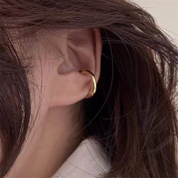 耳夾 18K 金屬防過敏相容女式男型無痛不易脫落銀金耳夾 第5張的照片