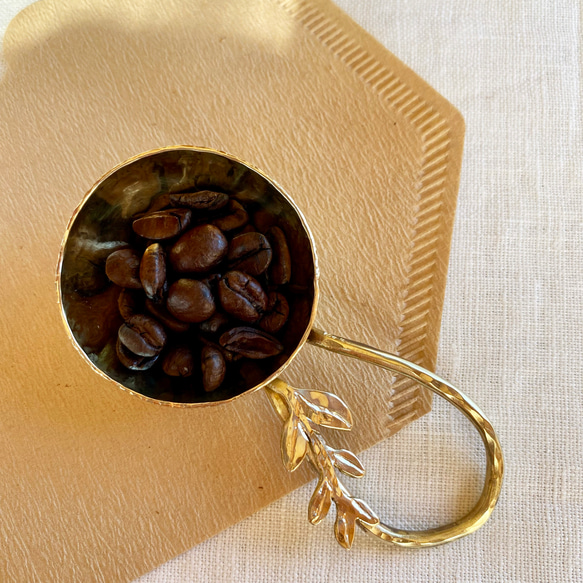 Brass coffee メジャースプーン　リーフ【受注生産】 1枚目の画像
