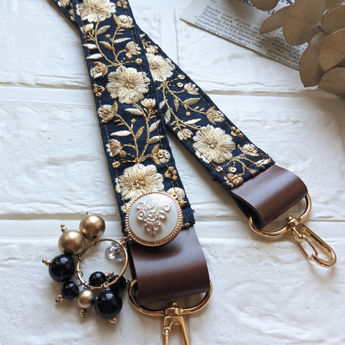 インド刺繍リボン　ショルダー インド刺繍リボン インド刺繍リボンショルダー ハンドメイド