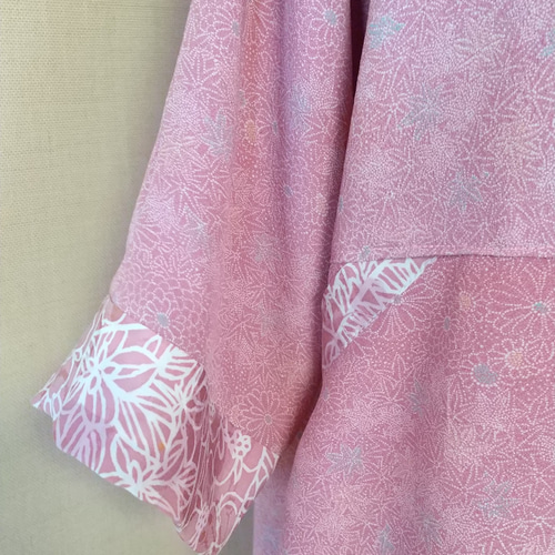 江戸寄せ小紋からリメイク　ツートンのシンプルワンピース 江戸寄せ小紋からリメイクツートンのシンプルワンピース