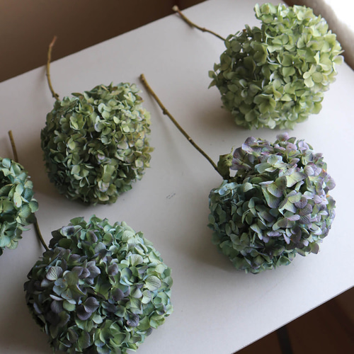 ドライフラワー】あじさい枝付き ブルー・グリーン系 【 Lサイズ