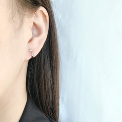 フープピアス レディース 18k 小さめ アレルギー対応 ゴールド シルバー925 シンプル 仕事 プレゼント 10枚目の画像