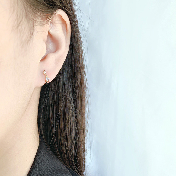 フープピアス レディース 18k 小さめ アレルギー対応 ゴールド シルバー925 シンプル 仕事 プレゼント 10枚目の画像