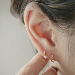 女士圈形耳環 18k 小號防過敏耳環圈形金 925 銀簡約工作 第12張的照片