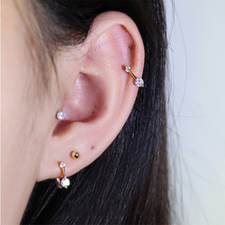 フープピアス レディース 18k 小さめ アレルギー対応 ゴールド シルバー925 シンプル 仕事 プレゼント 8枚目の画像