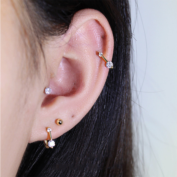 フープピアス レディース 18k 小さめ アレルギー対応 ゴールド シルバー925 シンプル 仕事 プレゼント 8枚目の画像