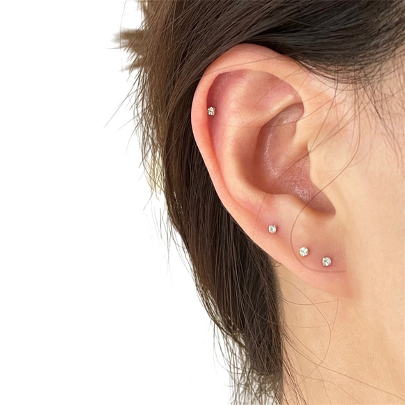 ピアス 小さめ 小ぶり 1粒 一粒 2枚目の画像