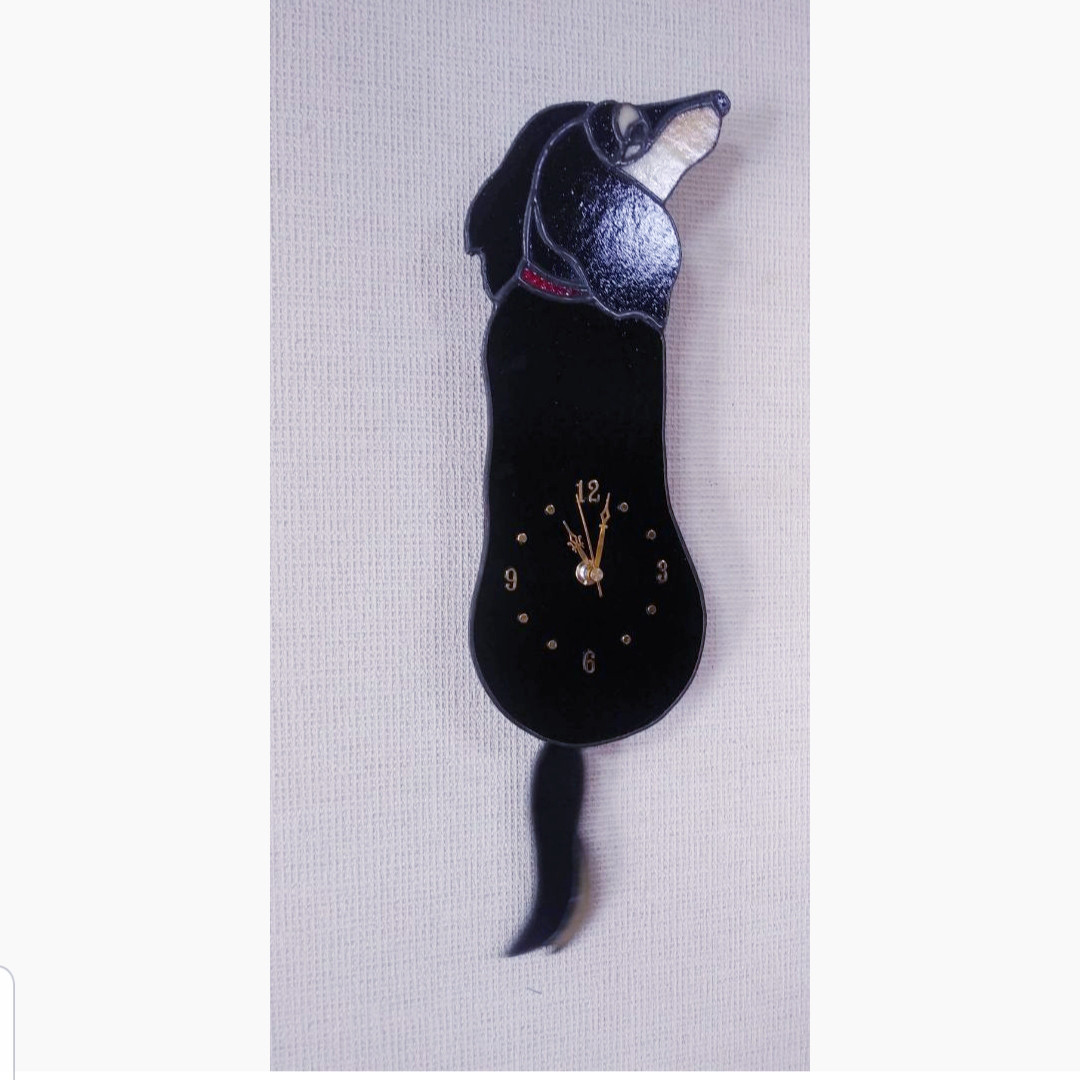ミニチュアダックス（茶色）しっぽ時計