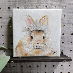 【F50号】うさぎ娘の爆裂うさぎパンチ oil painting 原画 抽象画 原画 星と月とうさぎ2 /お正月 絵画 インテリア アート 動物 - 紫苑