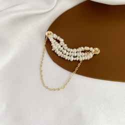 耳環珍珠簡約婚禮鏈女士單耳磁扣淡水珍珠價格實惠 第11張的照片