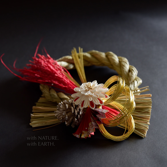 New year Wreath. WRG_0522  - つまみ細工のしめ縄飾り 8枚目の画像