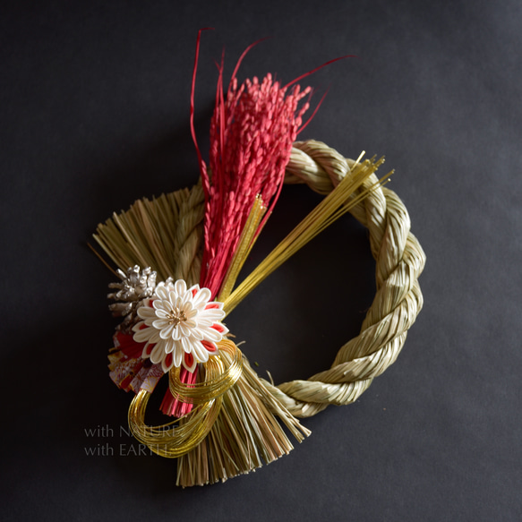 New year Wreath. WRG_0522  - つまみ細工のしめ縄飾り 6枚目の画像