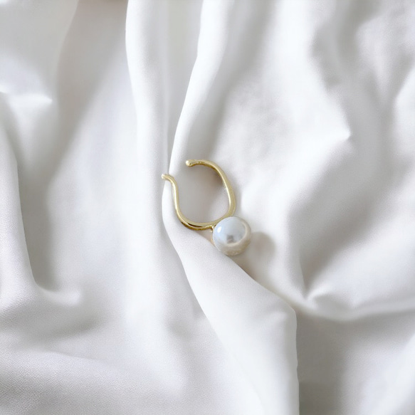 イヤーカフ パール 18K ゴールド 4点セット アレルギー対応 イヤーカフス 大きめ レディース 仕事 プレゼント 9枚目の画像