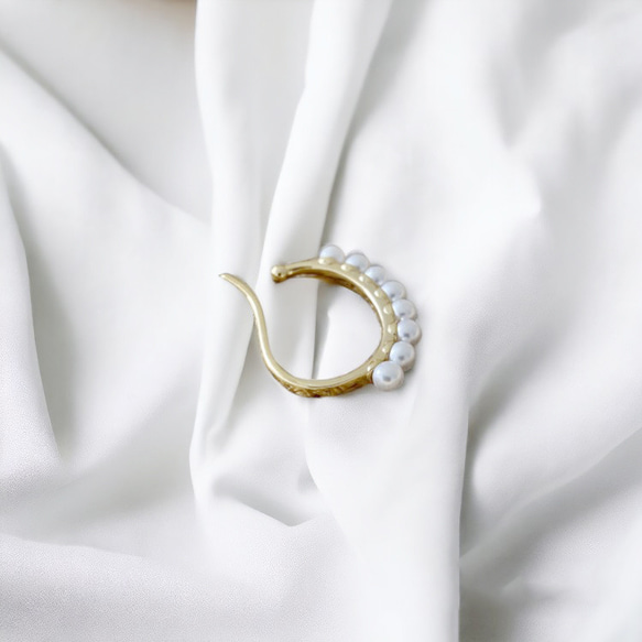 イヤーカフ パール 18K ゴールド 4点セット アレルギー対応 イヤーカフス 大きめ レディース 仕事 プレゼント 12枚目の画像