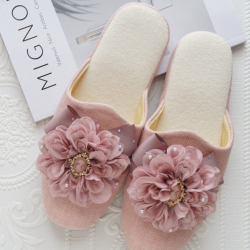 ✨♥エレガンス✨♥カメリアりぼん✨♥ストライプスリッパ✨♥ 【公式