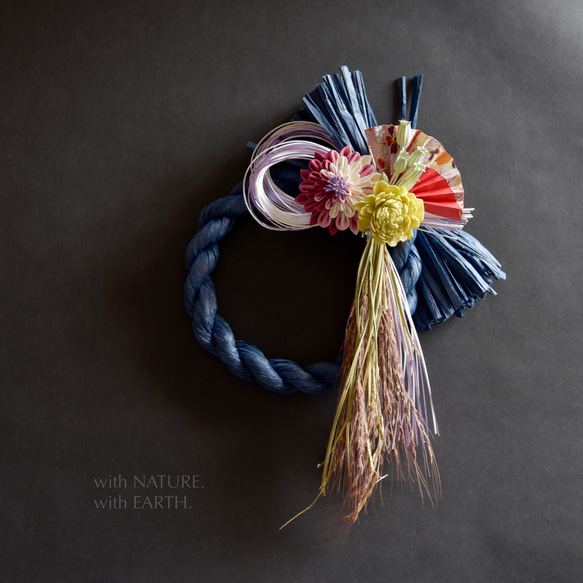 New year Wreath. BLE,OUG_0722 - つまみ細工のしめ縄飾り 1枚目の画像