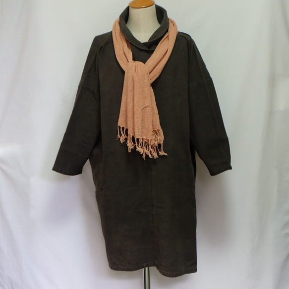 草木染めワンピース(ヤマモモ染め）　送料無料 