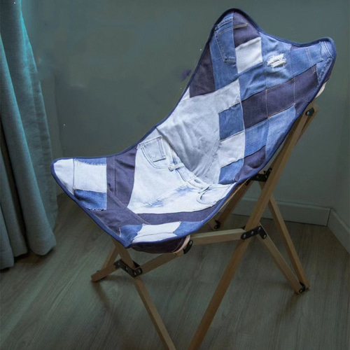 デニム風折りたたみ椅子ハンドメイド