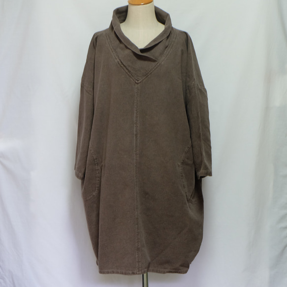 草木染めワンピース(ぬるで染め）値下げしました 送料無料 チュニック  