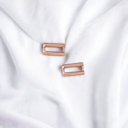 フープピアス サージカルステンレス シンプル スクエア 長方形 ライン 両耳 10枚目の画像