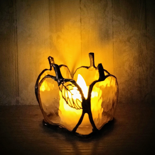 ロココ】【西洋】フロストガラス製 天使のキャンドルホルダー