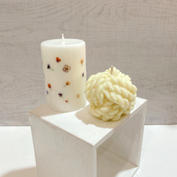 Botanical candle & Ball of yarn【2点セット】送料無料 2枚目の画像