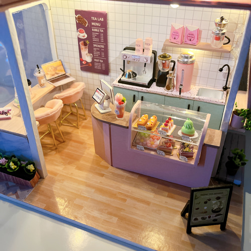 送料無料】ミニチュア ドールハウス ティーショップ 完成品