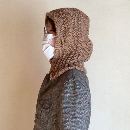 アラン模様編みの バラクラバ(送料無料) その他ファッション Biki 通販