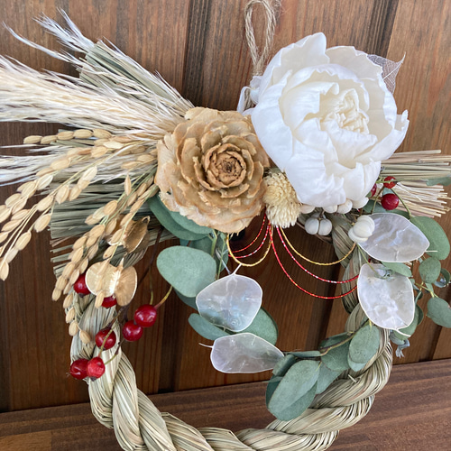 超早割2022』 2023年しめ縄リース しめ縄・しめ飾り ここいろの 通販