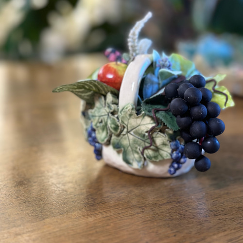 クレイクラフト葡萄の入れ物ハンドメイド クレイクラフト葡萄の入れ物ハンドメイド クレイクラフト葡萄の入れ物