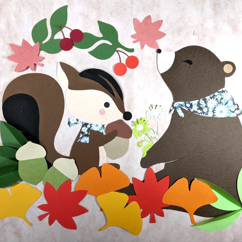 壁面飾り 秋 9 10 11月 くまの休日 雑貨・その他 ナムナム 通販