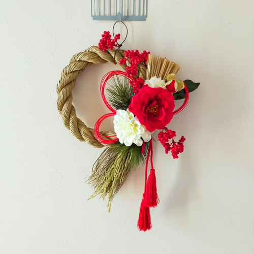 紅白しめ縄飾り 2023 しめ縄・しめ飾り riri-hana 通販 14814515