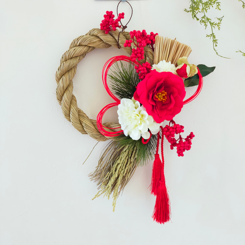 紅白しめ縄飾り 2023 しめ縄・しめ飾り riri-hana 通販 14814515